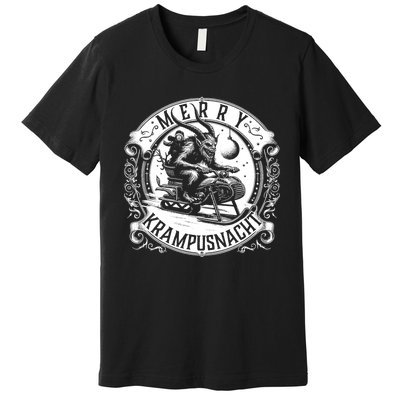 Krampusnacht Krampus On A Snowmobile Premium T-Shirt