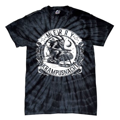 Krampusnacht Krampus On A Snowmobile Tie-Dye T-Shirt