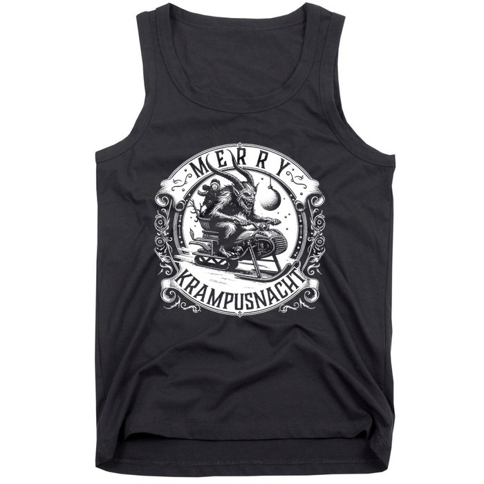 Krampusnacht Krampus On A Snowmobile Tank Top