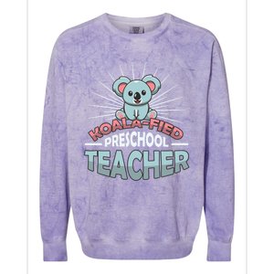 KoalaFied Koala Proud Preschool Teacher Gift Colorblast Crewneck Sweatshirt