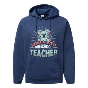 KoalaFied Koala Proud Preschool Teacher Gift Performance Fleece Hoodie