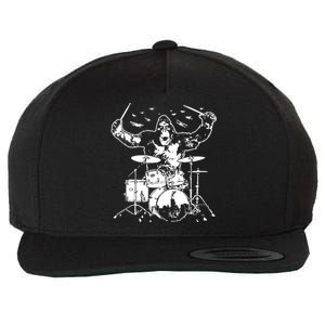 King Kong Playing Drums Wool Snapback Cap