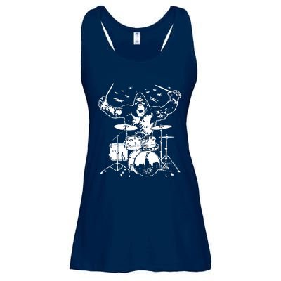 King Kong Playing Drums Ladies Essential Flowy Tank