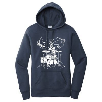 King Kong Playing Drums Women's Pullover Hoodie