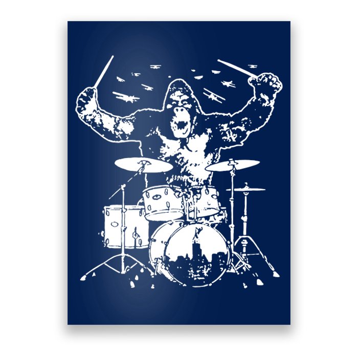 King Kong Playing Drums Poster