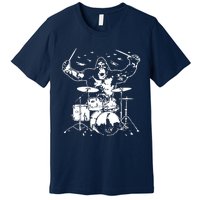 King Kong Playing Drums Premium T-Shirt