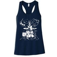 King Kong Playing Drums Women's Racerback Tank