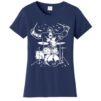 King Kong Playing Drums Women's T-Shirt