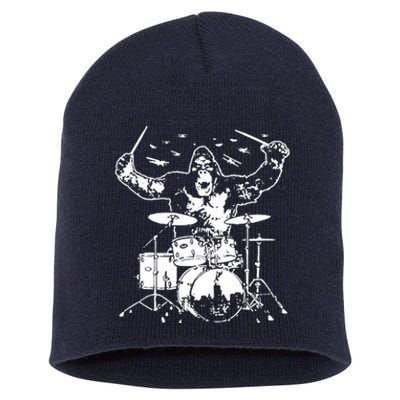 King Kong Playing Drums Short Acrylic Beanie