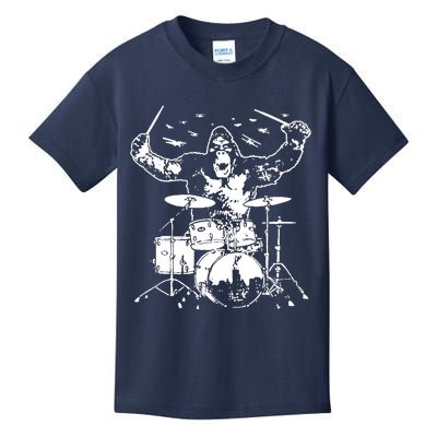 King Kong Playing Drums Kids T-Shirt