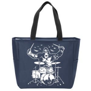 King Kong Playing Drums Zip Tote Bag