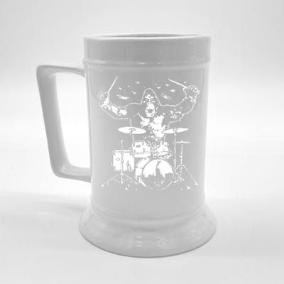 King Kong Playing Drums Beer Stein