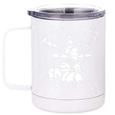 King Kong Playing Drums 12 oz Stainless Steel Tumbler Cup