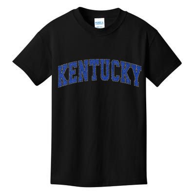 Kentucky Ky Retro Vintage Athletic Sports Design Blue Style Kids T-Shirt