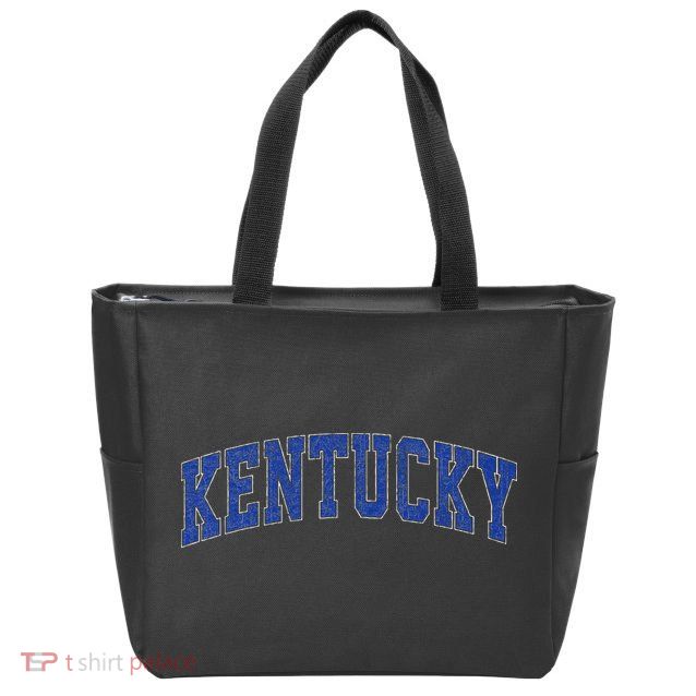 Kentucky Ky Retro Vintage Athletic Sports Design Blue Style Zip Tote Bag