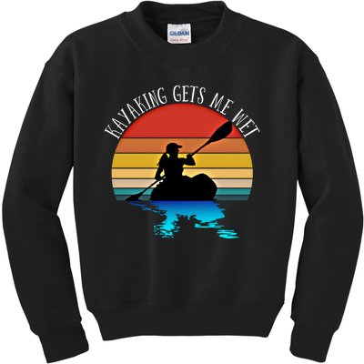 Kayaking Kayak Retro Art Canoe Gift Kids Sweatshirt