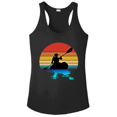 Kayaking Kayak Retro Art Canoe Cute Gift Ladies PosiCharge Competitor Racerback Tank