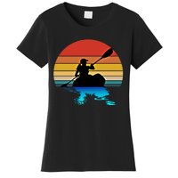 Kayaking Kayak Retro Art Canoe Cute Gift Women's T-Shirt