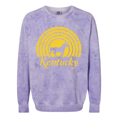 Kentucky Ky Thoroughbred Horse Farm Racing Derby Infield Meaningful Gift Colorblast Crewneck Sweatshirt