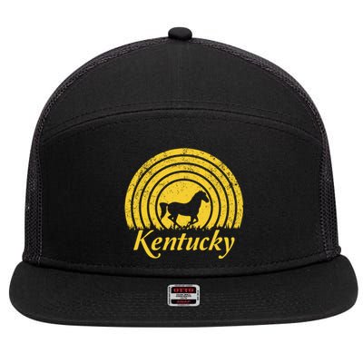 Kentucky Ky Thoroughbred Horse Farm Racing Derby Infield Meaningful Gift 7 Panel Mesh Trucker Snapback Hat