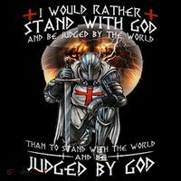 Kneeling Knight Templar Stand With God Religious High Crown Mesh Back Trucker Hat