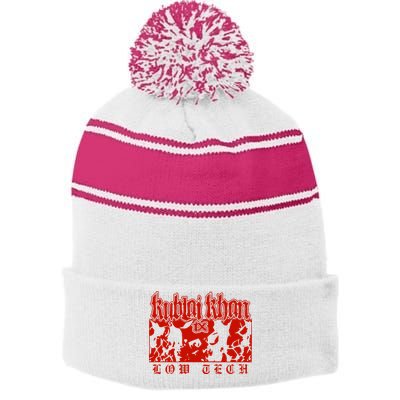 Kublai Khan Tx Low Tech New Stripe Pom Pom Beanie
