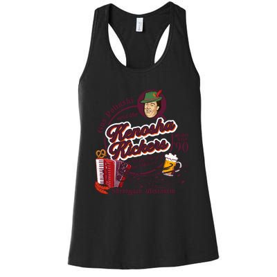 Kenosha Kickers The Polka King Of The Midwest Women's Racerback Tank