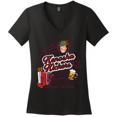 Kenosha Kickers The Polka King Of The Midwest Women's V-Neck T-Shirt