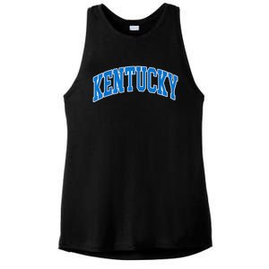 Kentucky KY Throwback Design Classic Ladies PosiCharge Tri-Blend Wicking Tank