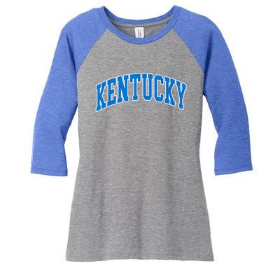 Kentucky KY Throwback Design Classic Women's Tri-Blend 3/4-Sleeve Raglan Shirt