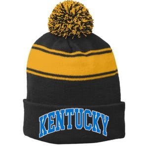 Kentucky Ky Throwback Design Classic Stripe Pom Pom Beanie