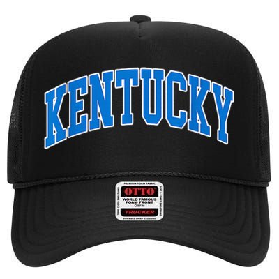 Kentucky Ky Throwback High Crown Mesh Back Trucker Hat