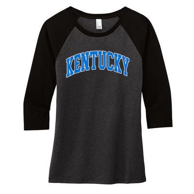 Kentucky Ky Throwback Women's Tri-Blend 3/4-Sleeve Raglan Shirt