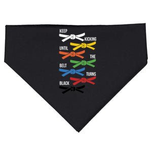 Keep Kicking Until The Beld Turns Black Taekwondo USA-Made Doggie Bandana