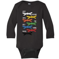 Keep Kicking Until The Beld Turns Black Taekwondo Baby Long Sleeve Bodysuit