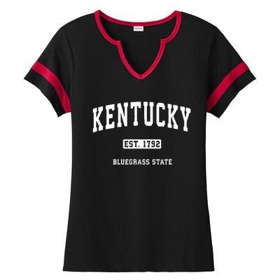 Kentucky Ky Vintage Sports Design Retro Varsity Ladies Halftime Notch Neck Tee