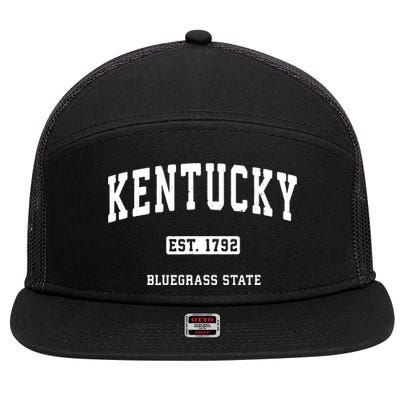 Kentucky Ky Vintage Sports Design Retro Varsity 7 Panel Mesh Trucker Snapback Hat