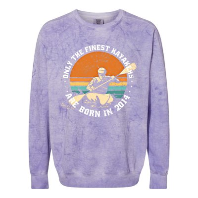 Kayakrafting Kayaker Vintage 2014 Birthday Kayaking Kayaks Gift Colorblast Crewneck Sweatshirt