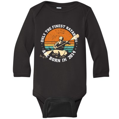 Kayakrafting Kayaker Vintage 2014 Birthday Kayaking Kayaks Gift Baby Long Sleeve Bodysuit