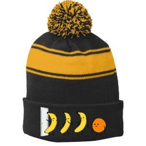 Knock Knock WhoS There Banana WhoS There Orange Stripe Pom Pom Beanie