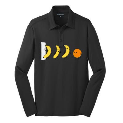 Knock Knock WhoS There Banana WhoS There Orange Silk Touch Performance Long Sleeve Polo