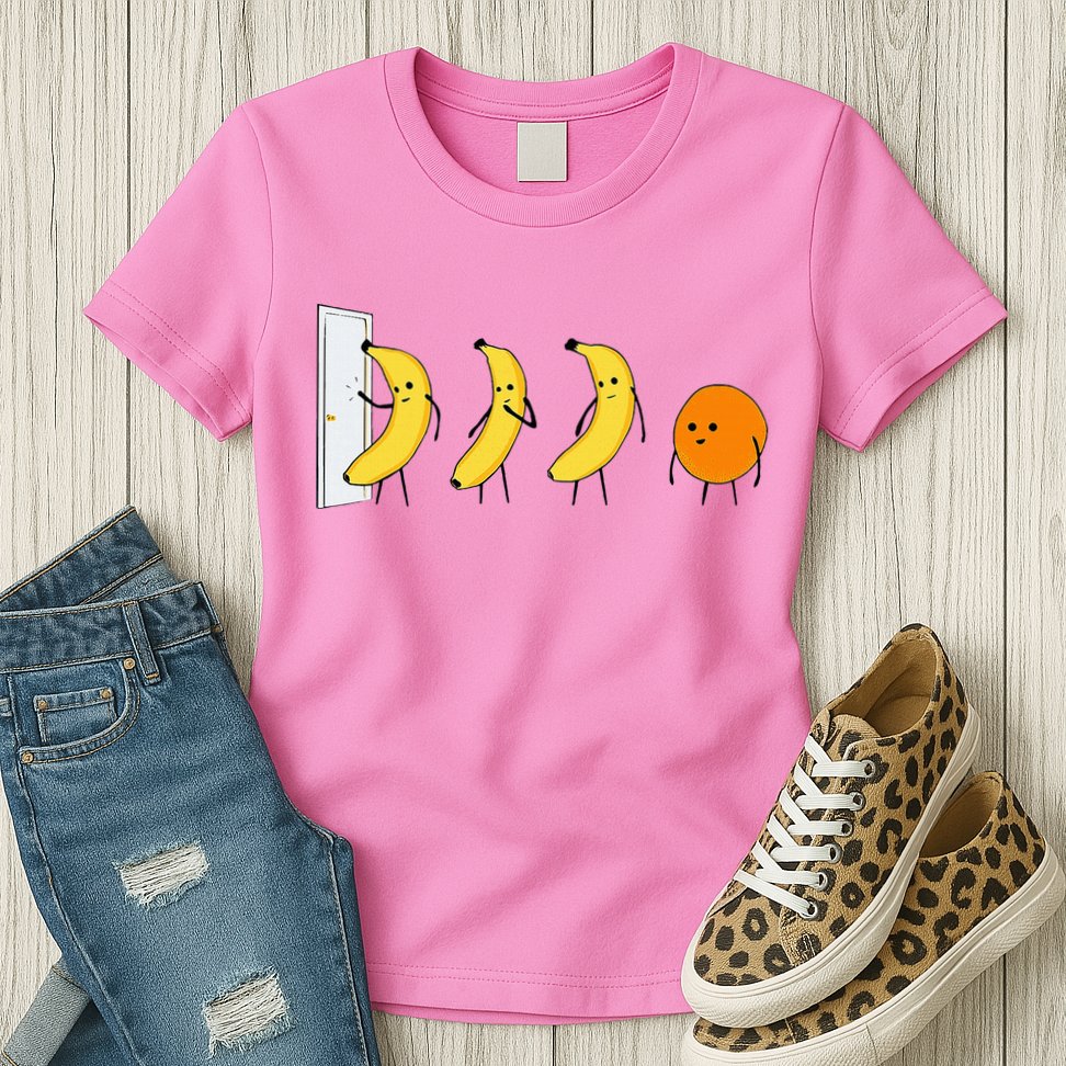 Knock Knock WhoS There Banana WhoS There Orange Womens T-Shirt