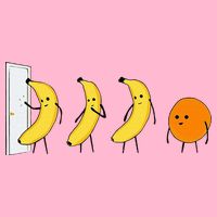 Knock Knock WhoS There Banana WhoS There Orange Women's V-Neck T-Shirt