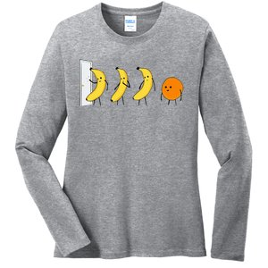 Knock Knock WhoS There Banana WhoS There Orange Ladies Long Sleeve Shirt