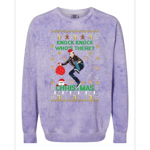 Knock Knock WhoS There Christmas Colorblast Crewneck Sweatshirt