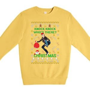 Knock Knock WhoS There Christmas Premium Crewneck Sweatshirt