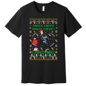 Knock Knock WhoS There Christmas Premium T-Shirt