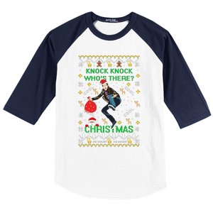 Knock Knock WhoS There Christmas Baseball Sleeve Shirt