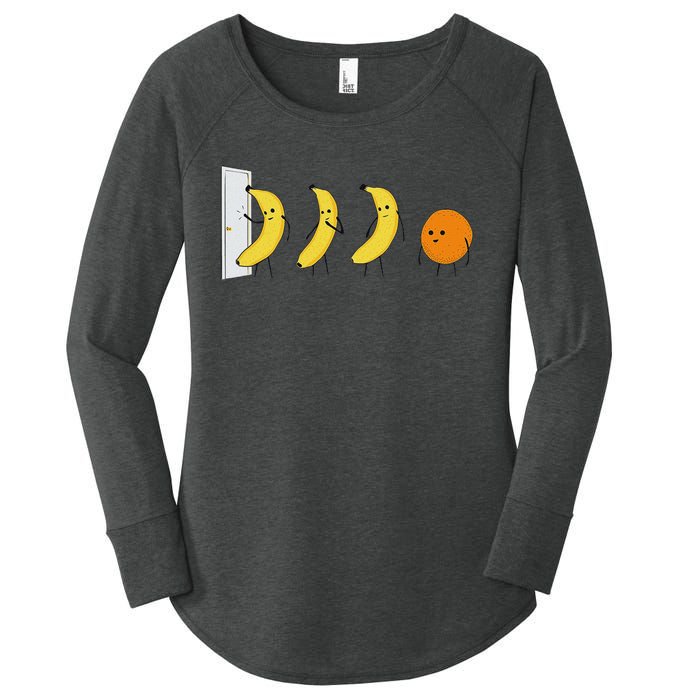 Knock Knock WhoS Here Banana WhoS Here Orange Women's Perfect Tri Tunic Long Sleeve Shirt