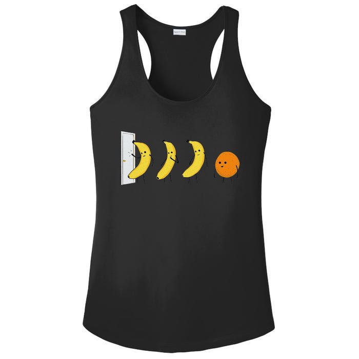 Knock Knock WhoS Here Banana WhoS Here Orange Ladies PosiCharge Competitor Racerback Tank